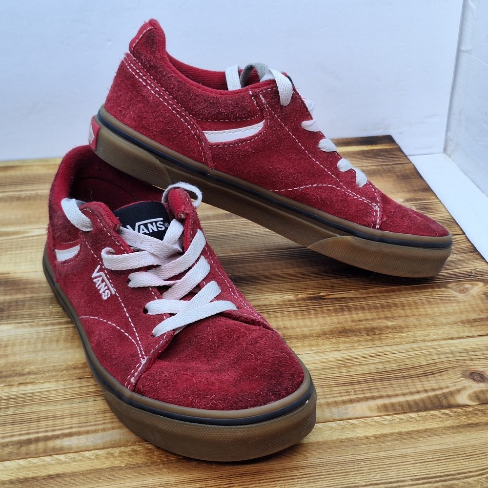 Vans Off The Wall Youth Red‎ Suede Shoes Sneakers 500714 Size US 2.5